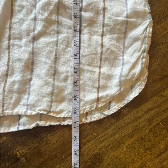 Artisan NY 100% Linen Vertical Stripe Long Sleeve Tunic Size Medium - Picture 7 of 7